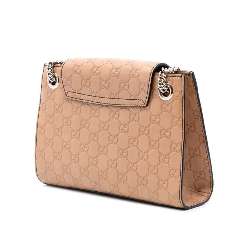 Gucci Small Guccissima Emily Shoulder Bag Beige Leather Very good condition - Back View