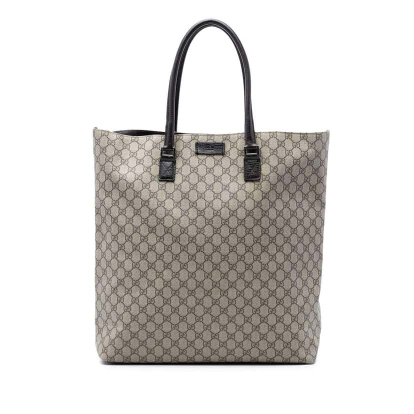 Gucci Extra Large GG Supreme Vertical Tote Beige Canvas Very good condition - Front View