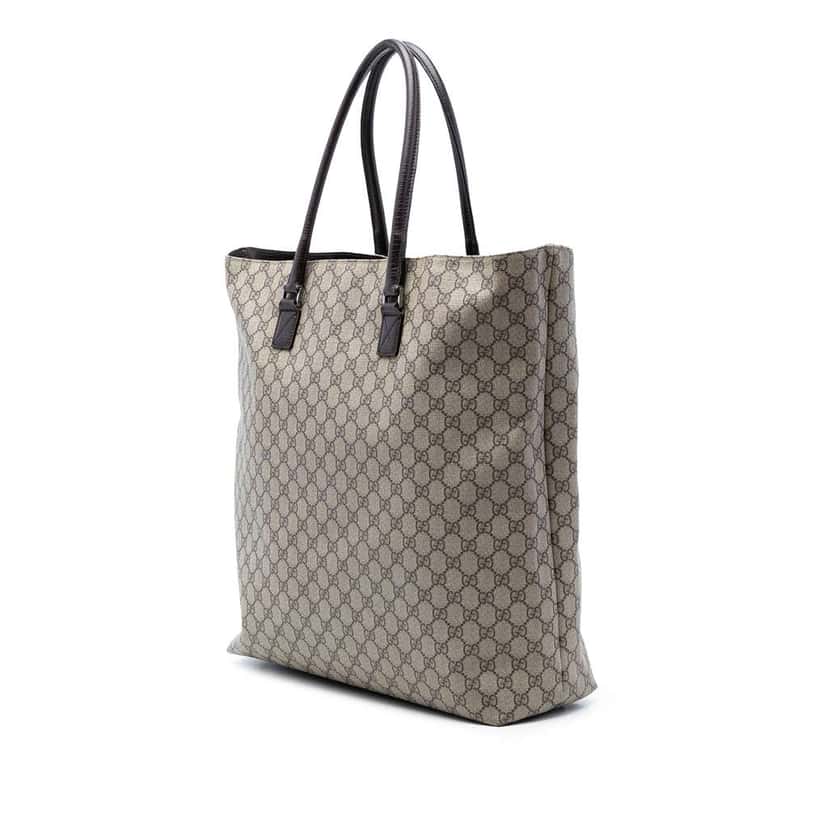 Gucci Extra Large GG Supreme Vertical Tote Beige Canvas Very good condition - Back View