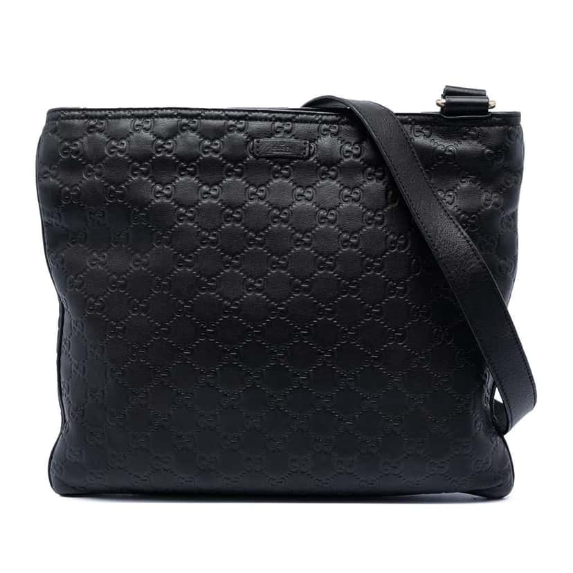 Gucci Guccissima Crossbody Black Leather Very good condition - Front View