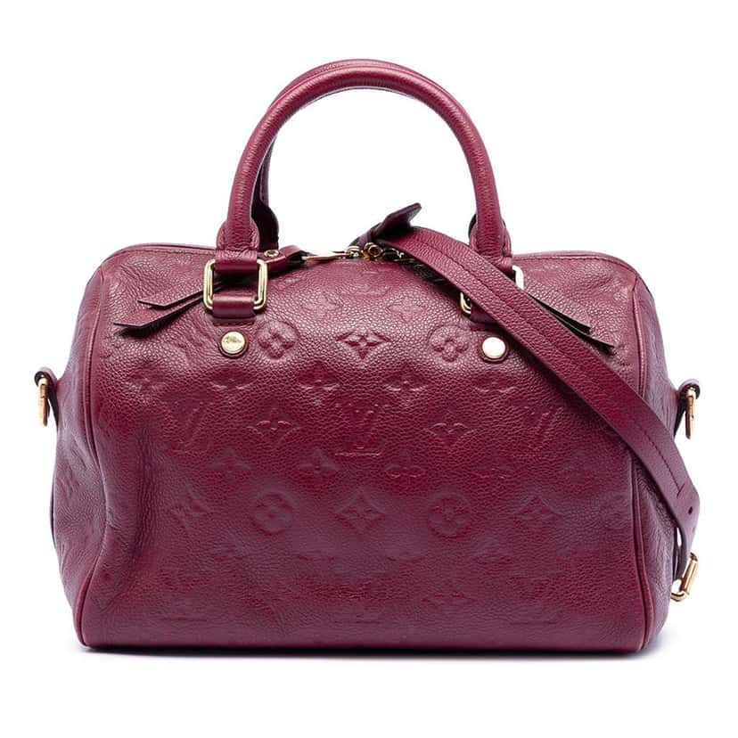 Louis Vuitton Monogram Empreinte Speedy Bandouliere 25 Red Leather Very good condition - Front View