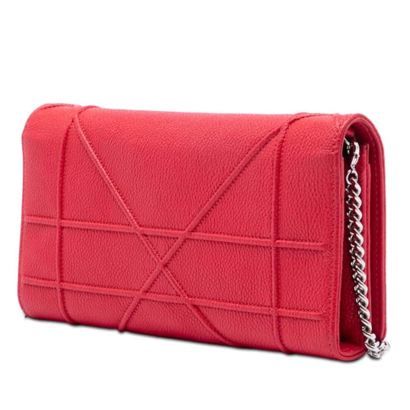 Dior Grained Calfskin Diorama Croisiere Wallet on Chain Red Leather Very good condition - Inside View