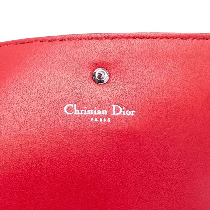 Dior Grained Calfskin Diorama Croisiere Wallet on Chain Red Leather Very good condition - Box View