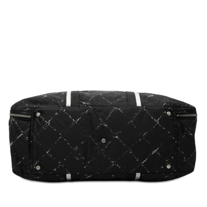 Chanel Old Travel Line Nylon Double Zip Travel Bag Black Very good condition - Inside View