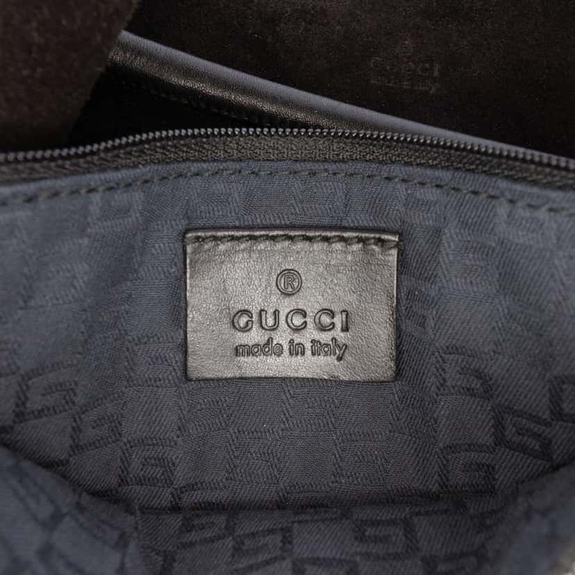 Gucci GG Suede Gifford Tote Black Leather Very good condition - Box View