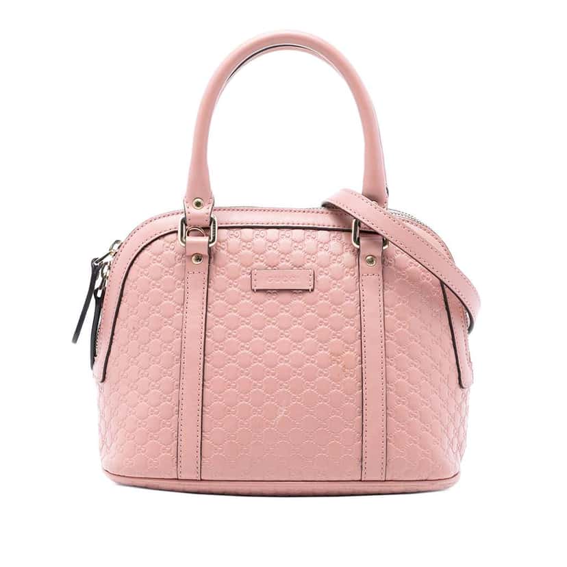 Gucci Mini Microguccissima Dome Satchel Pink Leather Very good condition - Front View