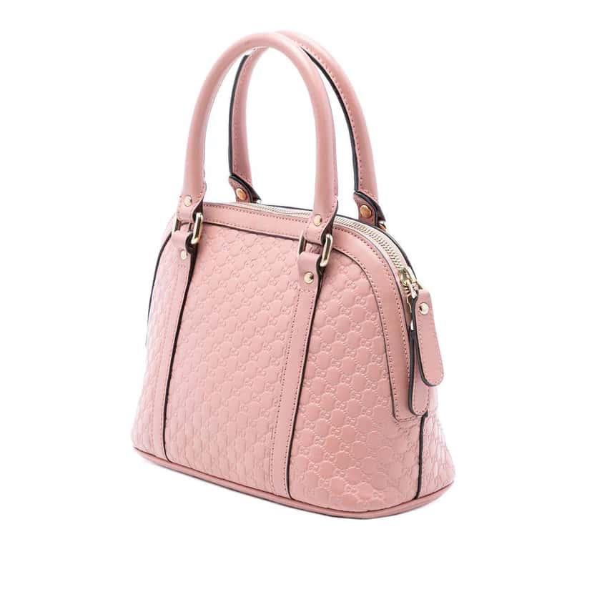 Gucci Mini Microguccissima Dome Satchel Pink Leather Very good condition - Back View