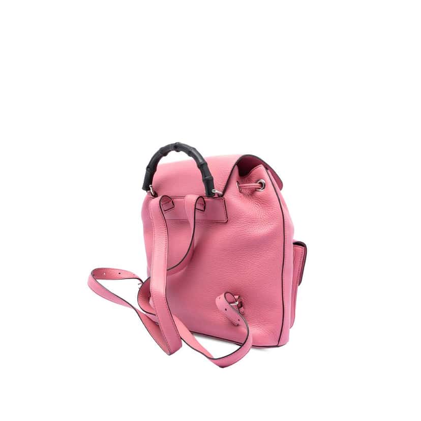 Gucci Leather Bamboo Tassel Backpack Pink Leather Very good condition - Back View