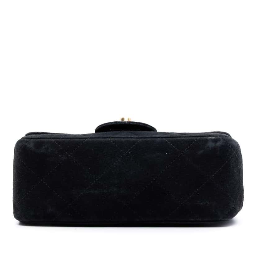 Chanel Extra Mini Rectangular Classic Suede Single Flap Black Leather Very good condition - Inside View
