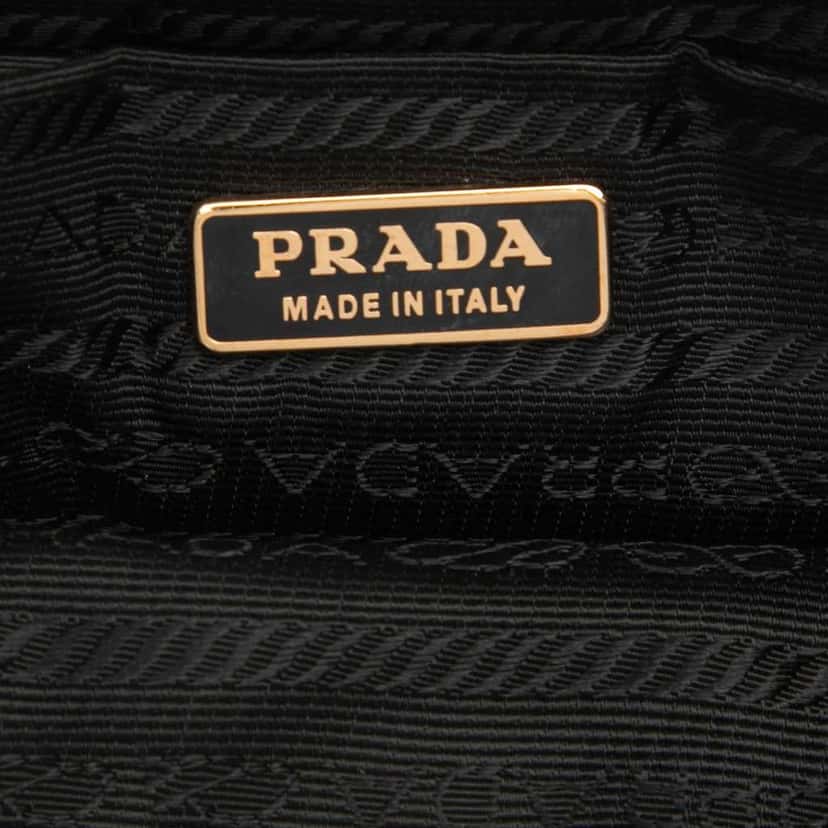 Prada Grommet Leather Shoulder Bag Black Leather Very good condition - Box View