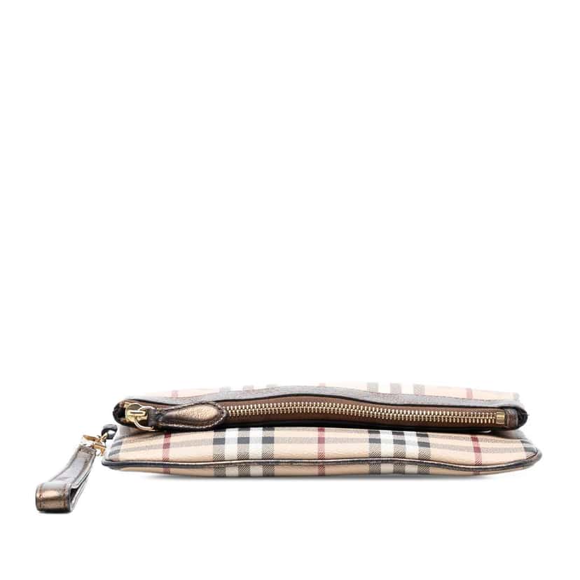 Burberry Haymarket Check Coated Canvas Adeline Fold Over Wristlet Clutch Beige Canvas Very good condition - Inside View