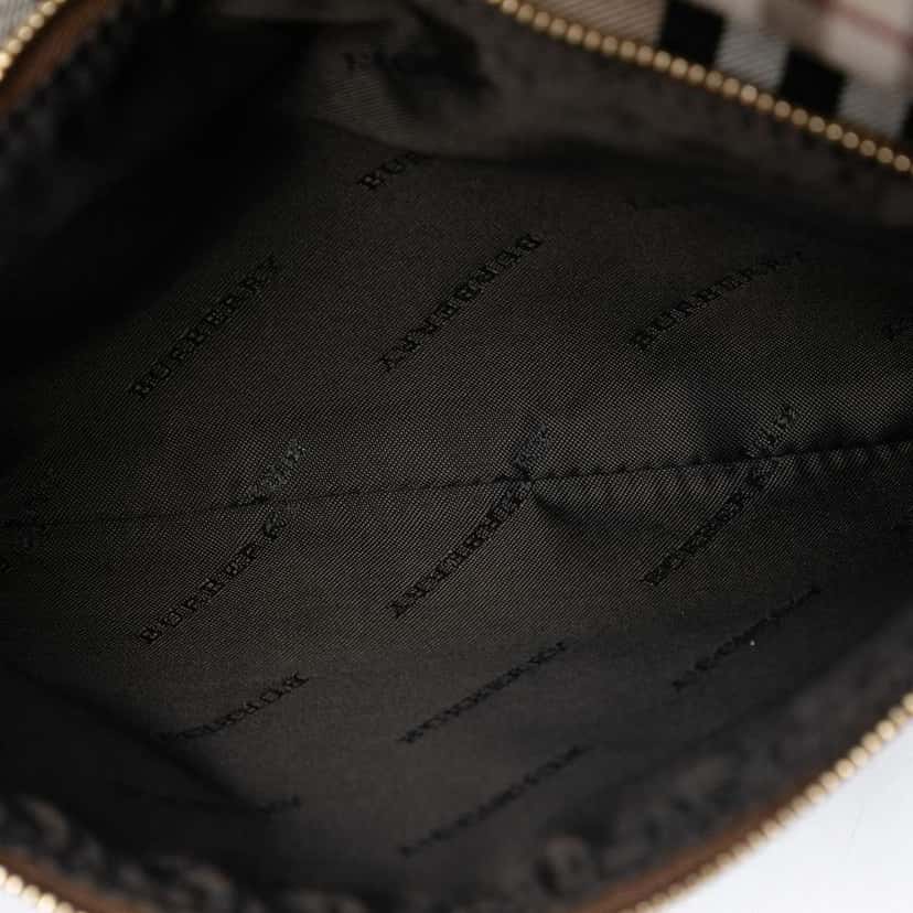 Burberry Haymarket Check Coated Canvas Adeline Fold Over Wristlet Clutch Beige Canvas Very good condition - Model View