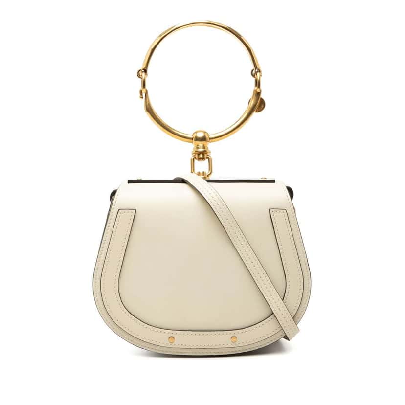 Chloé Small Leather Nile Bracelet Satchel White Leather Very good condition - Front View