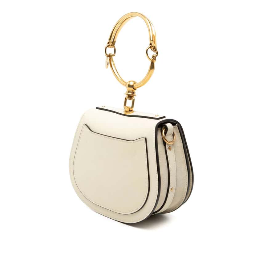 Chloé Small Leather Nile Bracelet Satchel White Leather Very good condition - Back View