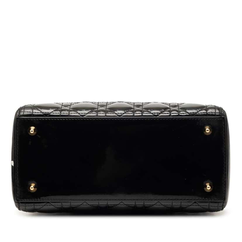 Dior Medium Patent Cannage Lady Dior Black Leather Very good condition - Inside View