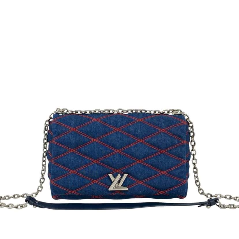 Louis Vuitton Malletage Denim GO 14 MM Blue Denim Very good condition - Front View