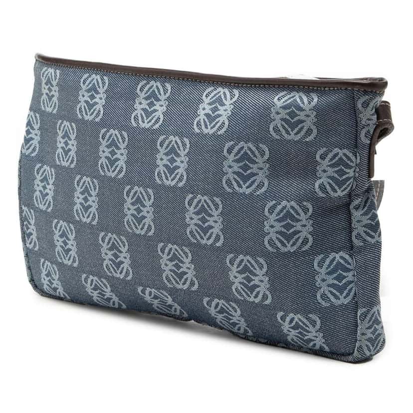 Loewe Anagram Denim Shoulder Bag Blue Denim Very good condition - Back View