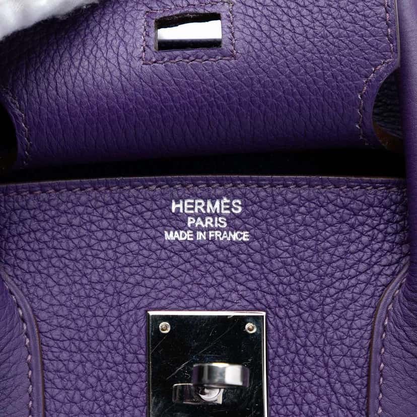 Hermès Togo Birkin Retourne 35 Purple Leather Very good condition - Box View