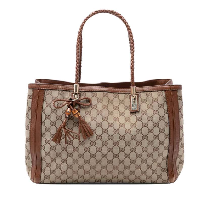 Gucci Medium GG Canvas Bella Tote Beige Canvas Very good condition - Front View