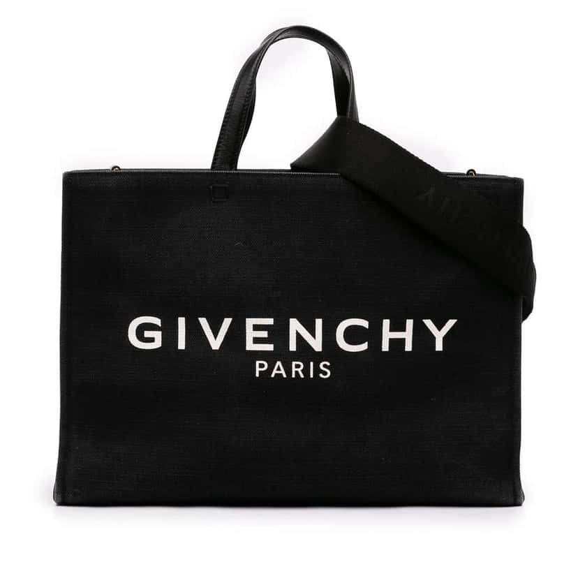 Givenchy Medium Canvas G Tote Shopping Bag Black Canvas Very good condition - Front View