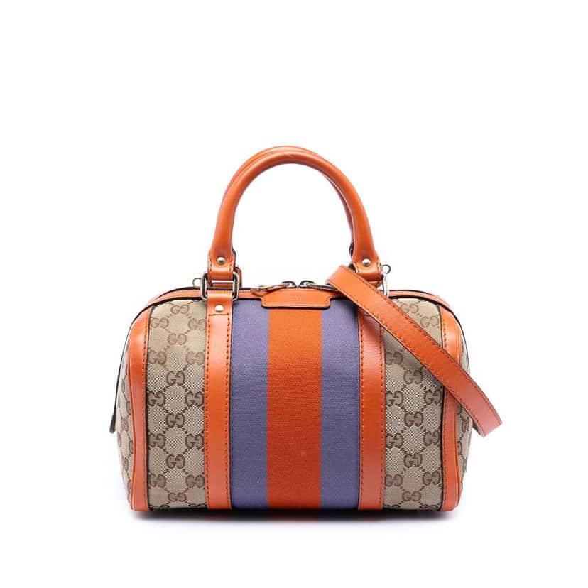 Gucci Small GG Canvas Web Joy Boston Bag Beige Canvas Very good condition - Front View