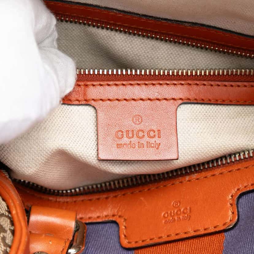 Gucci Small GG Canvas Web Joy Boston Bag Beige Canvas Very good condition - Box View