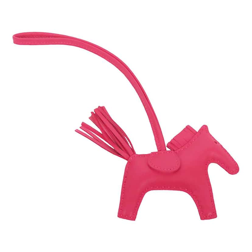 Hermès Milo Lambskin GriGri Rodeo Bag Charm PM Pink Leather Very good condition - Back View