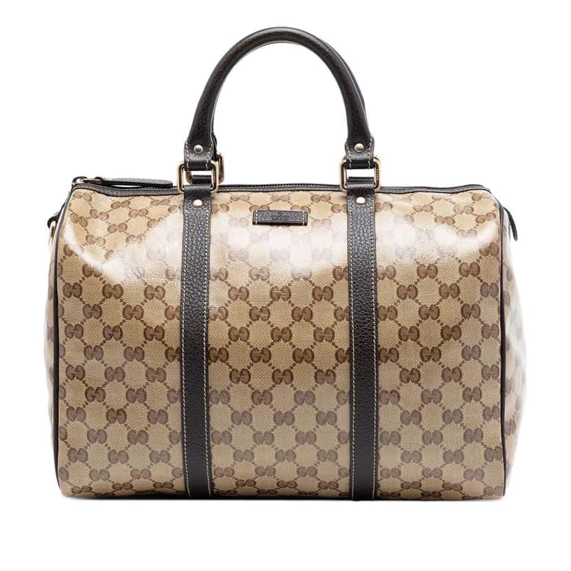 Gucci Medium GG Crystal Joy Boston Bag Beige Canvas Very good condition - Front View