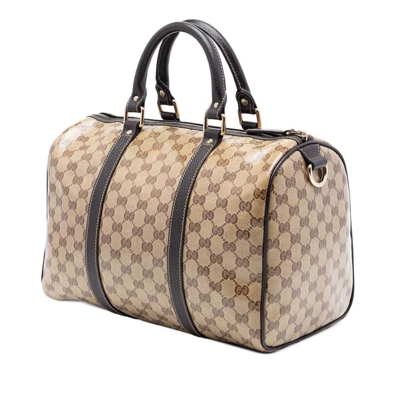 Gucci Medium GG Crystal Joy Boston Bag Beige Canvas Very good condition - Back View