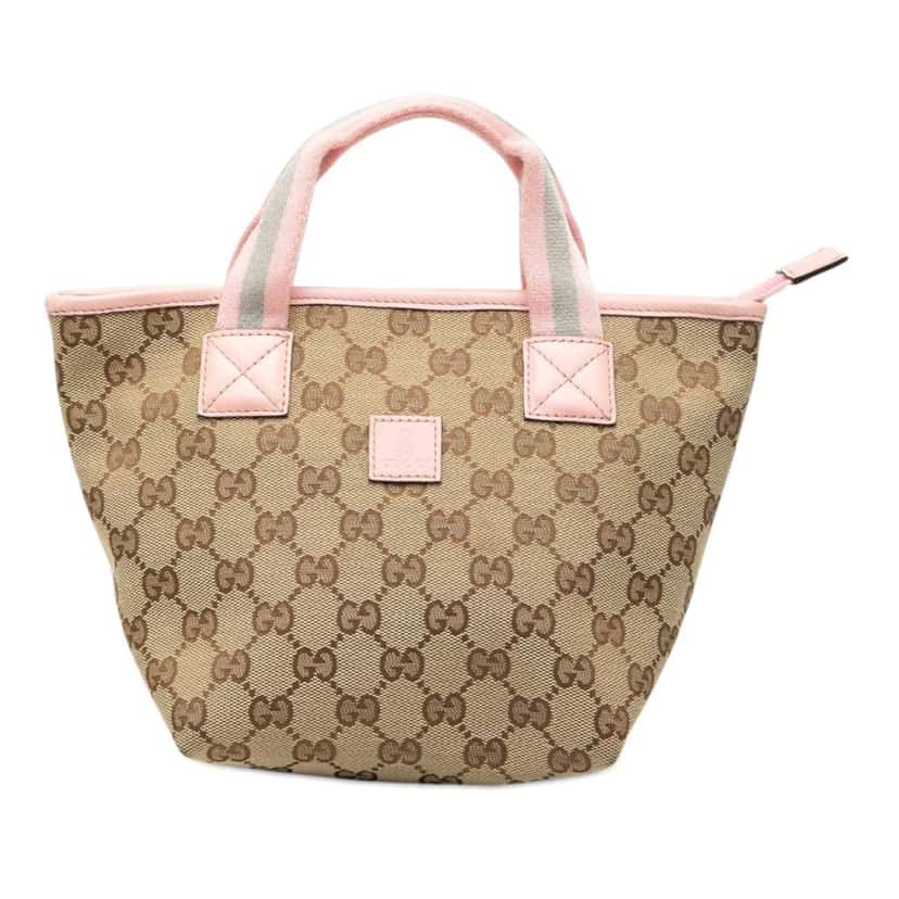 Gucci Childrens Mini GG Canvas Web Handbag Beige Canvas Very good condition - Front View