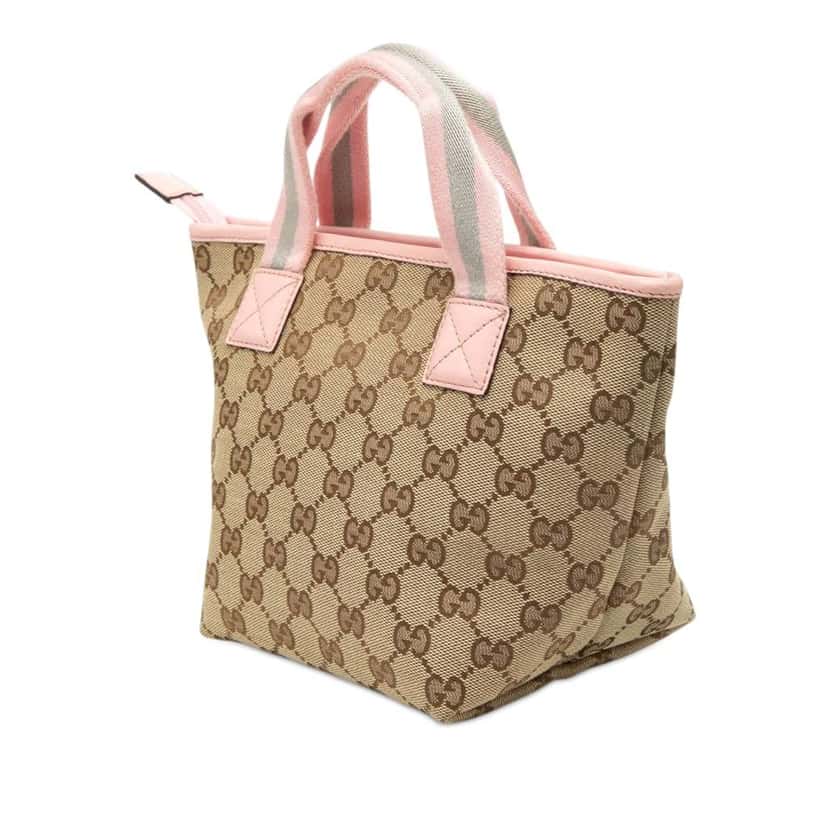 Gucci Childrens Mini GG Canvas Web Handbag Beige Canvas Very good condition - Back View