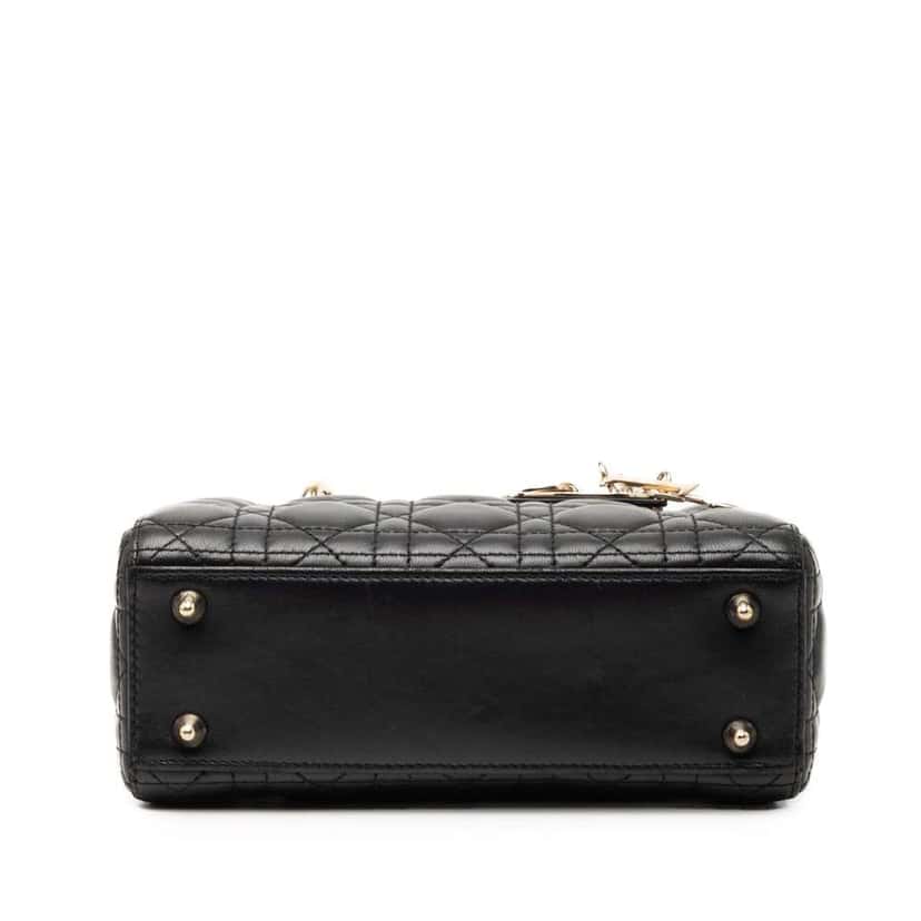 Dior Small Lambskin Cannage My ABCDior Lady Dior Black Leather Very good condition - Inside View