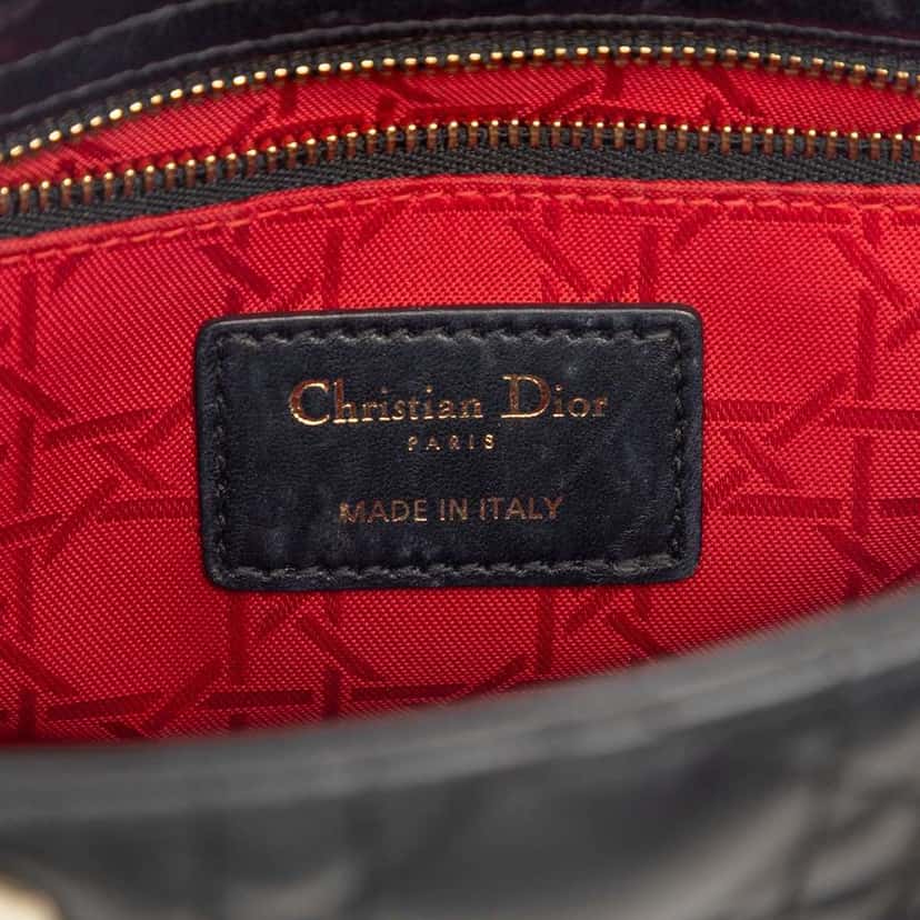 Dior Small Lambskin Cannage My ABCDior Lady Dior Black Leather Very good condition - Box View