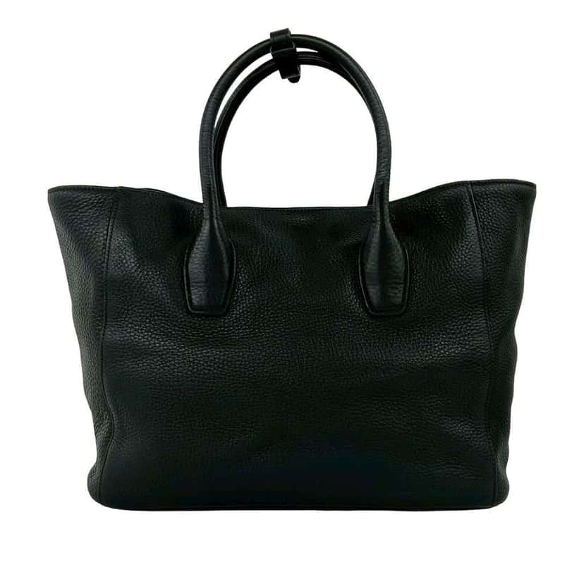 Prada Vitello Daino Open Convertible Tote Black Leather Very good condition - Back View
