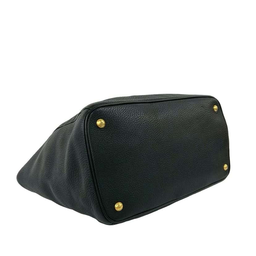 Prada Vitello Daino Open Convertible Tote Black Leather Very good condition - Box View