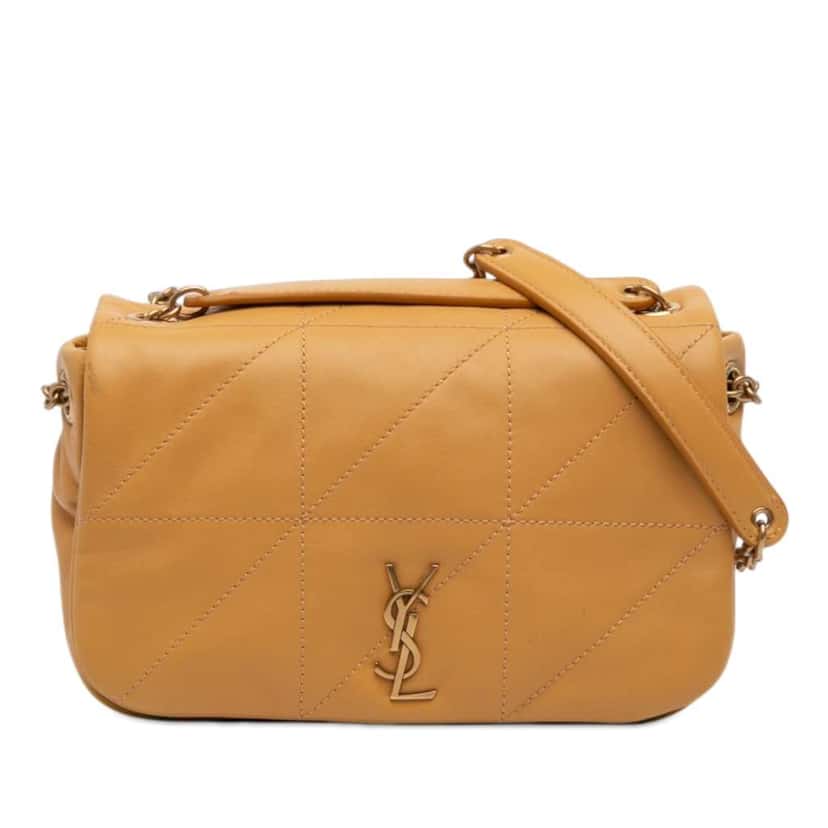 Saint Laurent Mini Quilted Lambskin Jamie 4.3 Shoulder Bag Yellow Leather Very good condition - Front View