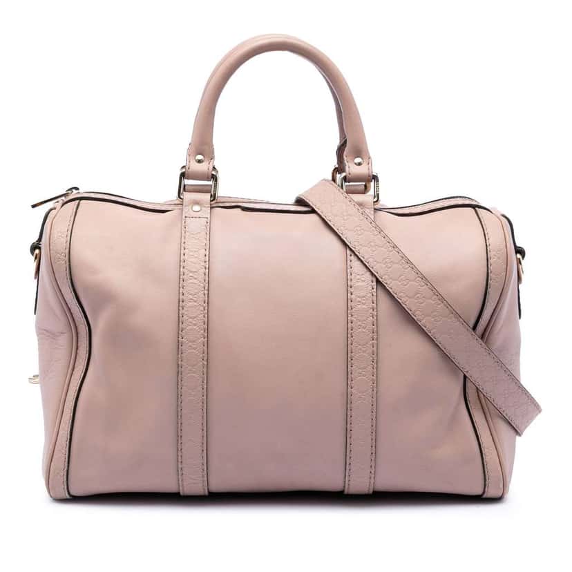 Gucci Medium Microguccissima Trimmed Calfskin Joy Boston Bag Pink Leather Very good condition - Front View