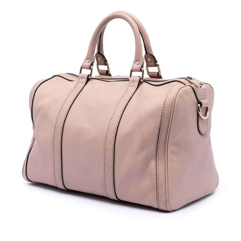 Gucci Medium Microguccissima Trimmed Calfskin Joy Boston Bag Pink Leather Very good condition - Back View