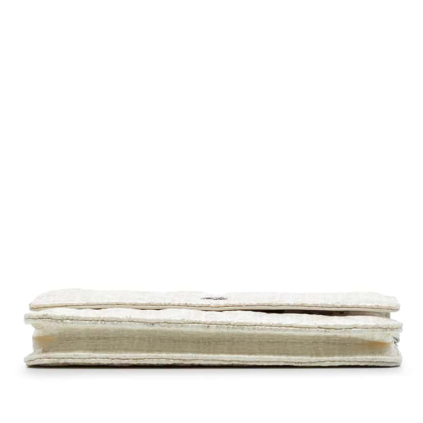 Chanel CC Coated Tweed Wallet On Chain Brown Canvas Very good condition - Inside View