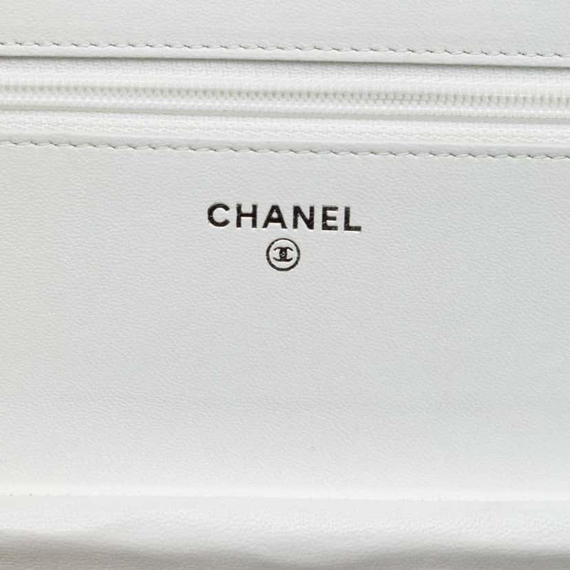Chanel CC Coated Tweed Wallet On Chain Brown Canvas Very good condition - Box View