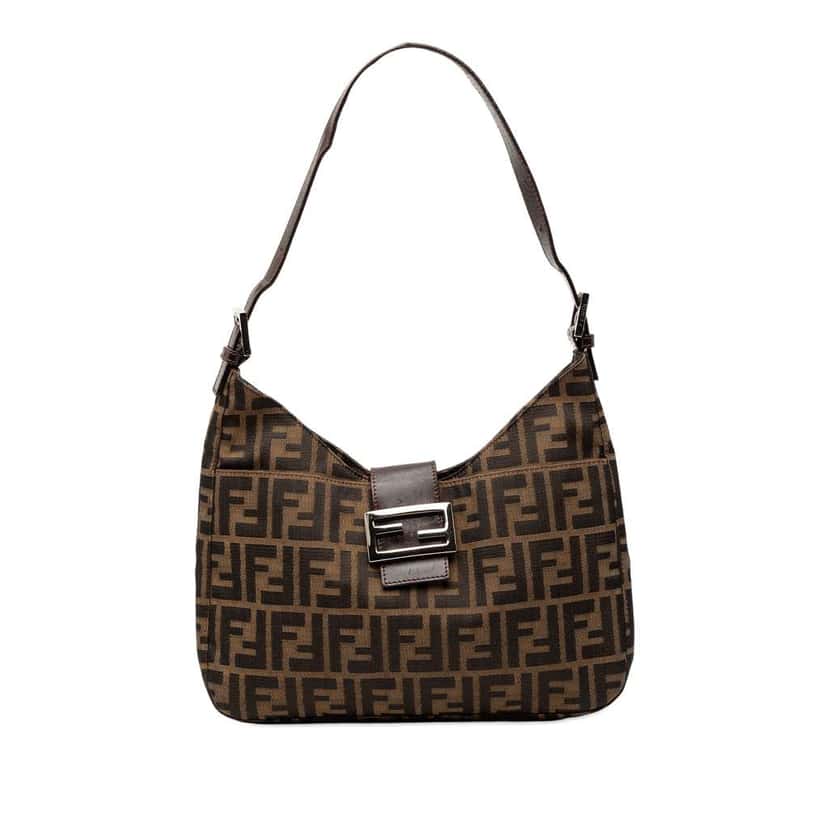 Fendi Zucca Canvas Shoulder Bag Brown Canvas Very good condition - Front View