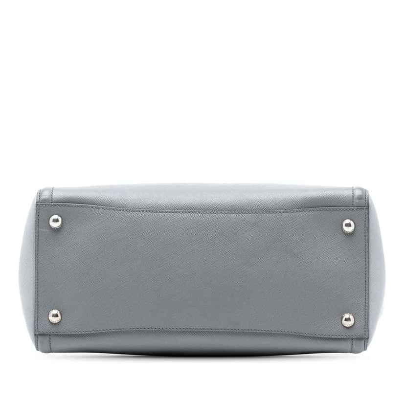 Prada Medium Bicolor Saffiano Lux Galleria Satchel Grey Leather Very good condition - Inside View