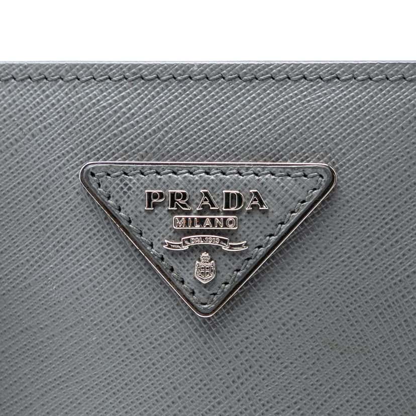 Prada Medium Bicolor Saffiano Lux Galleria Satchel Grey Leather Very good condition - Box View