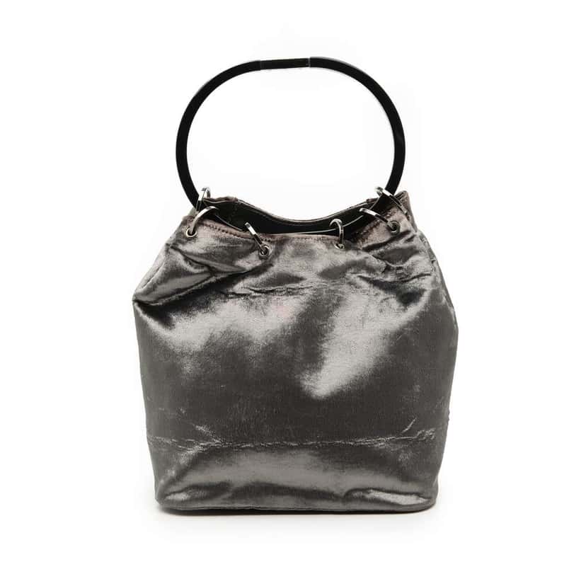 Gucci Velvet Ring Bucket Silver Velvet Very good condition - Front View