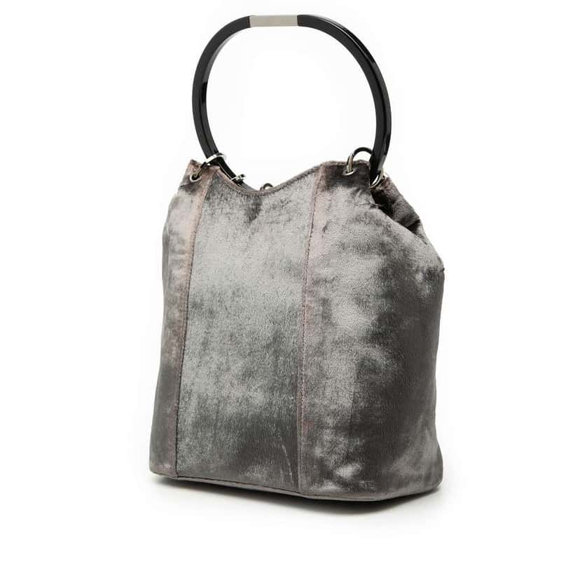 Gucci Velvet Ring Bucket Silver Velvet Very good condition - Back View