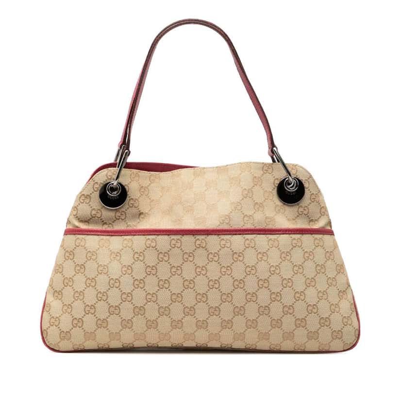 Gucci GG Canvas Eclipse Shoulder Bag Beige Canvas Very good condition - Front View