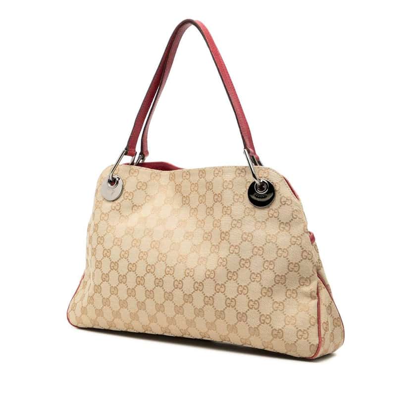 Gucci GG Canvas Eclipse Shoulder Bag Beige Canvas Very good condition - Back View