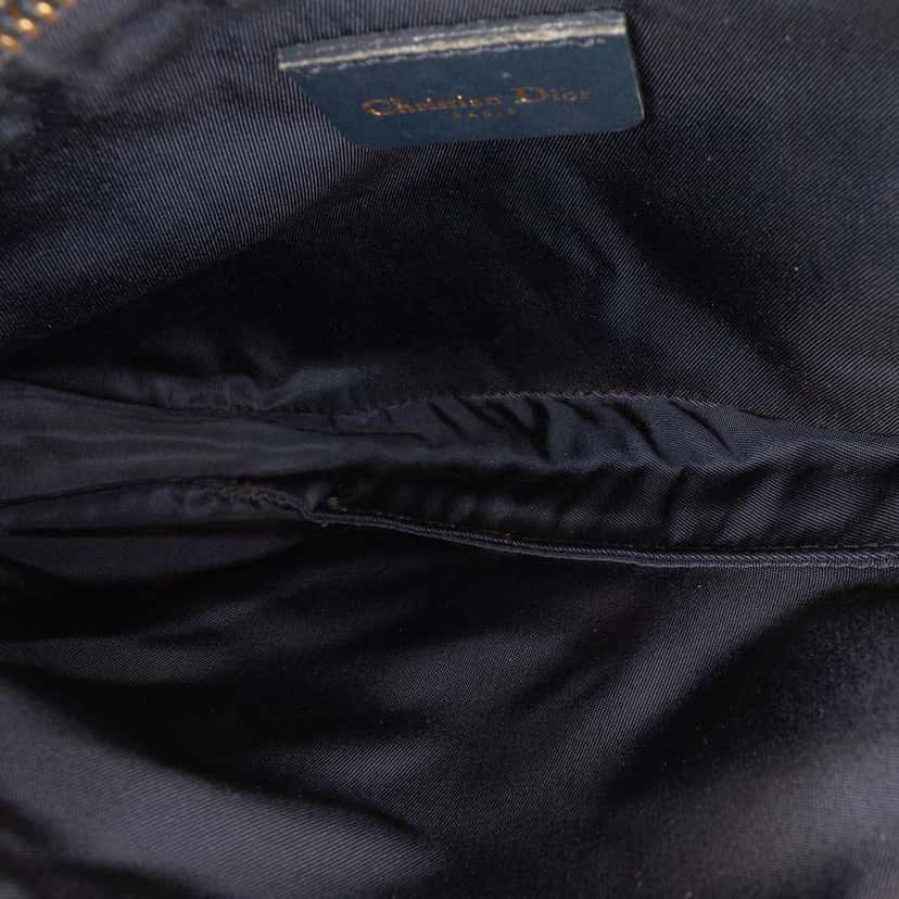 Dior Mini Diorissimo Canvas Saddle Pochette Blue Canvas Very good condition - Model View