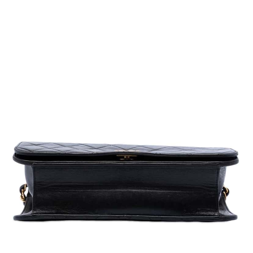 Chanel CC Quilted Lambskin Full Single Flap Black Leather Very good condition - Inside View