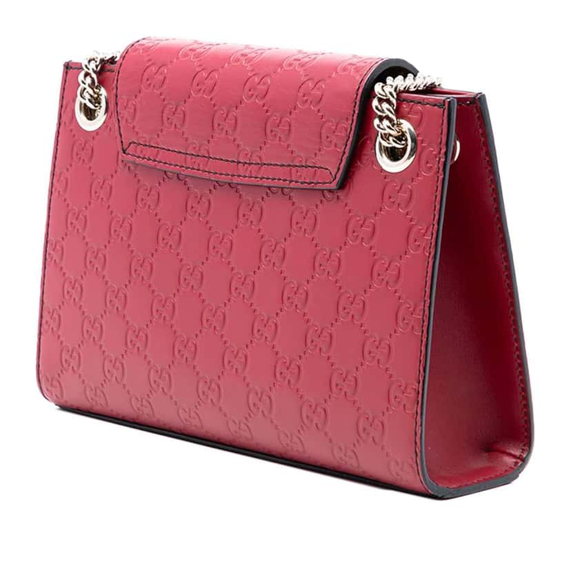 Gucci Small Guccissima Emily Shoulder Bag Red Leather Very good condition - Back View